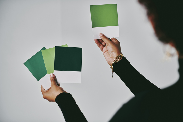 Graphic Designer Holding Various Color Choice Samples